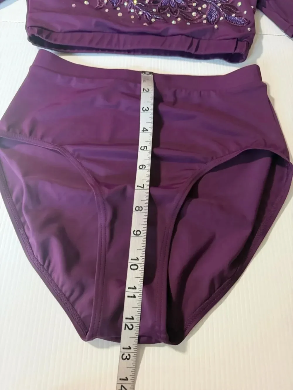 WEISSMAN contemporary Dance Costume purple 2 piece MT10998 mesh custom MA adult
